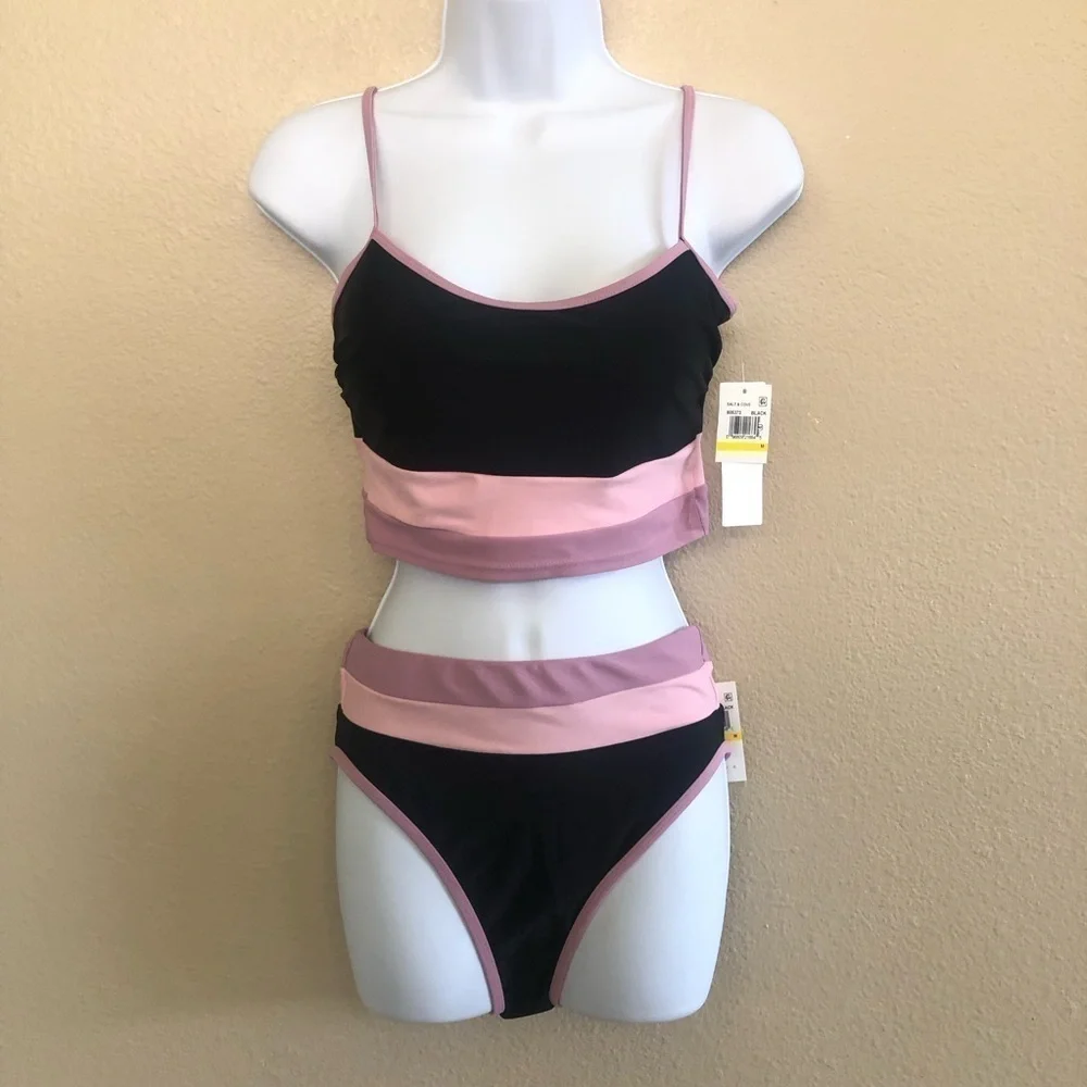 Salt +Cove Colorblock Longline Bikini Set Size M